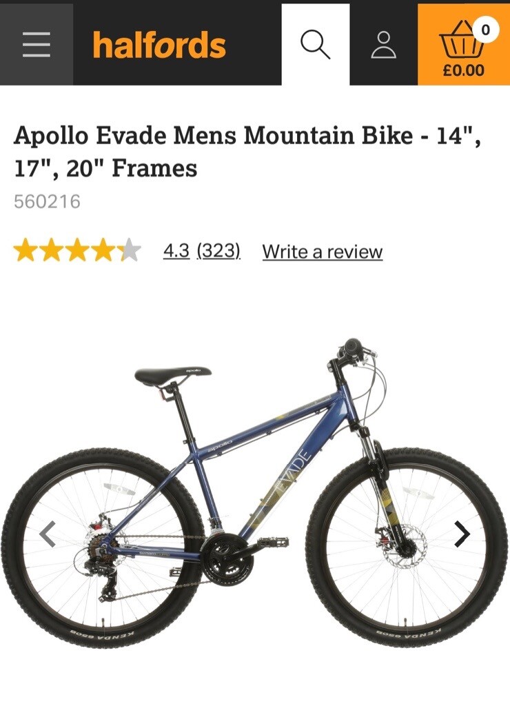Halfords Evade 20” Mens Mountain Bike 